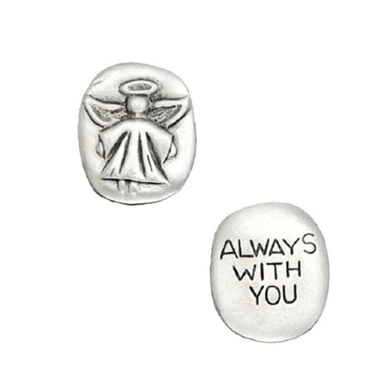 Always With You - Angel Pocket Pewter Token - Click Image to Close